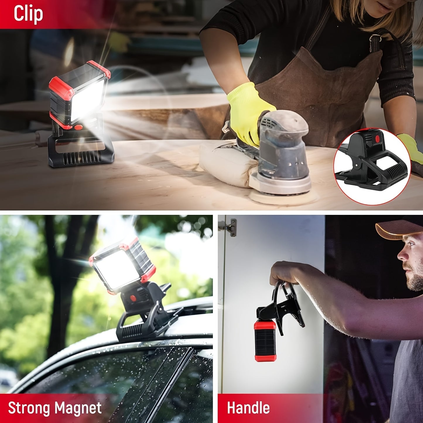 LED Rechargeable Work Light with Clamp
