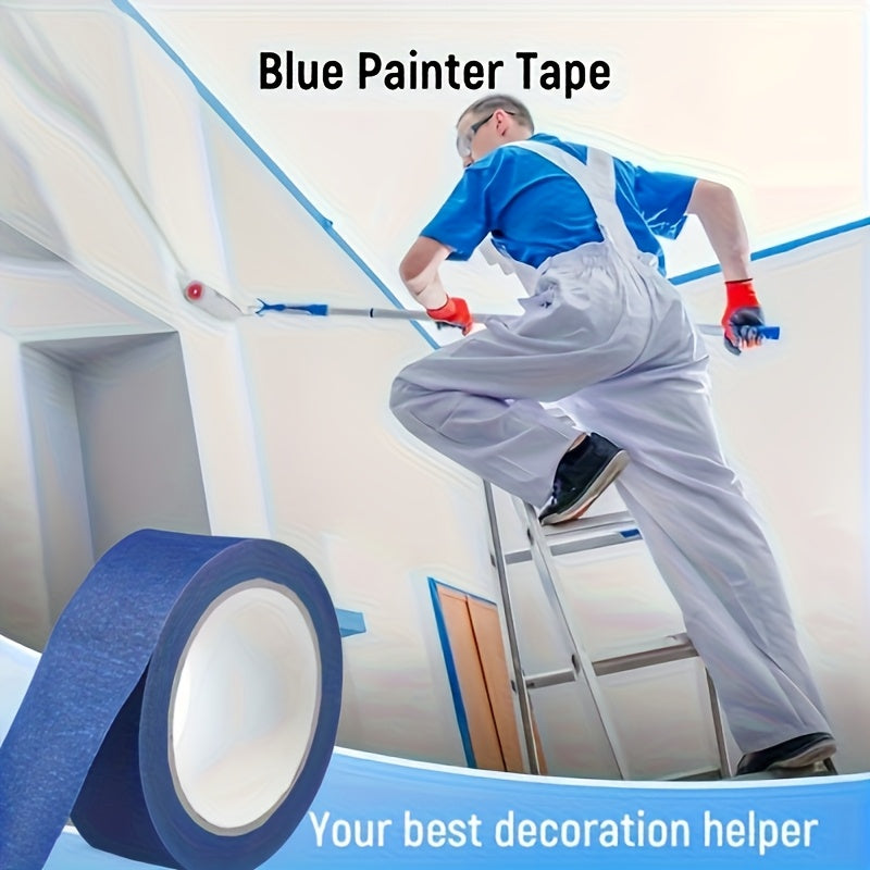 12pcs Blue Painter's Tape, Waterproof, No-Residue, Easy-Tear Adhesive