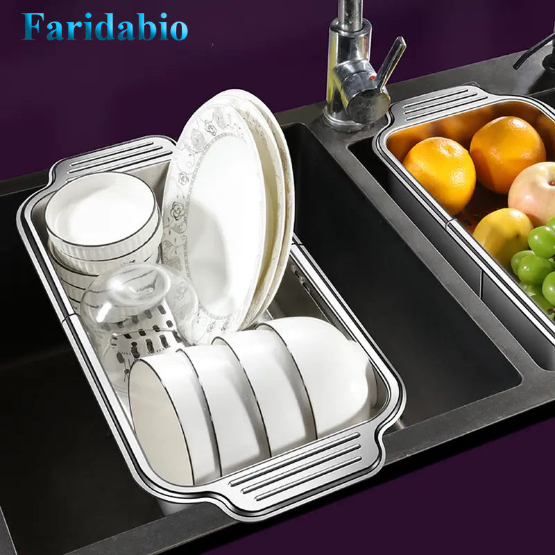 304 Stainless Steel Retractable Sink Strainer Basket