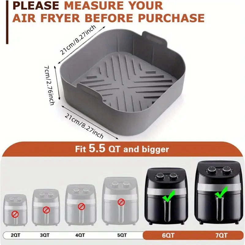 4pcs 8.27" Silicone Air Fryer Liners