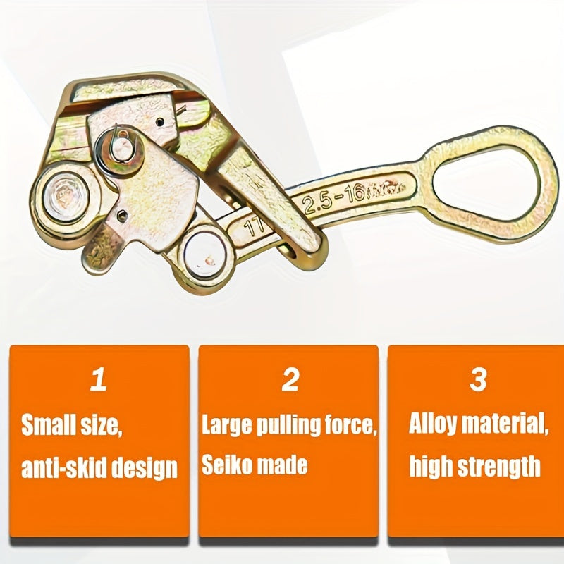 1pc Heavy-Duty Steel Cable Clamp with Adjustable Pulling Tool