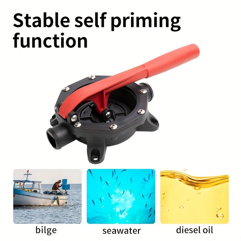 1pc Black & Red Diaphragm Type Manual Pump