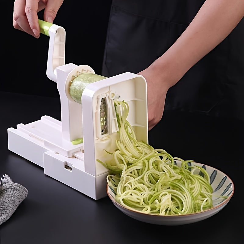1pc Heavy-Duty Manual Spiral Slicer with Non-Slip Base