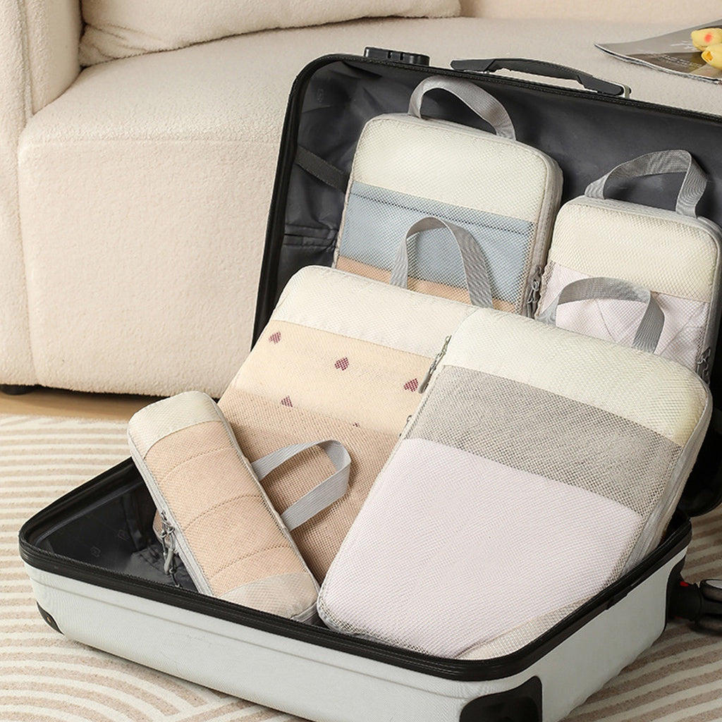 Set of 5 Luggage Organizer Packing Cubes Travel Clothes Storage Bag