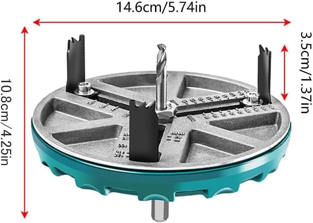 Adjustable Round Hole Saw Tool, Adjustable Hole Saw 1.8in to 5.1in Dia  Special note: This product does not include the machine, only the drill bit(Frame saw+6 Spare Tips)