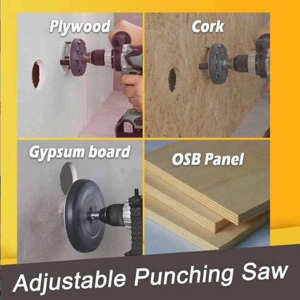 Adjustable Round Hole Saw Tool, Adjustable Hole Saw 1.8in to 5.1in Dia  Special note: This product does not include the machine, only the drill bit(Frame saw+6 Spare Tips)