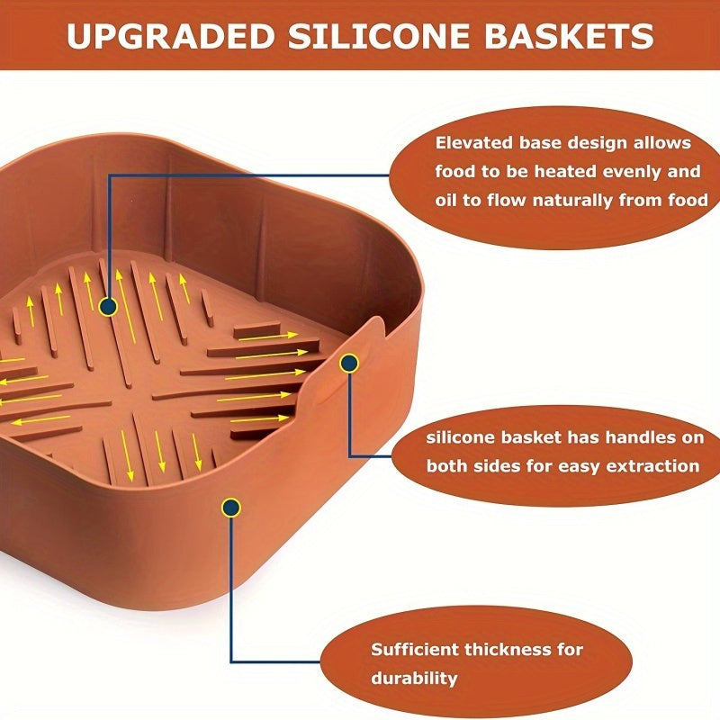 4pcs 8.27" Silicone Air Fryer Liners