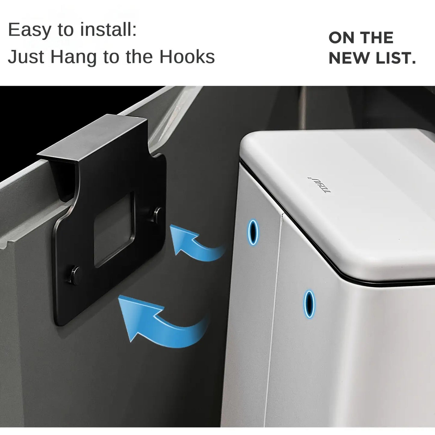 1pc Stainless Steel Rectangular Hanging Kitchen Can