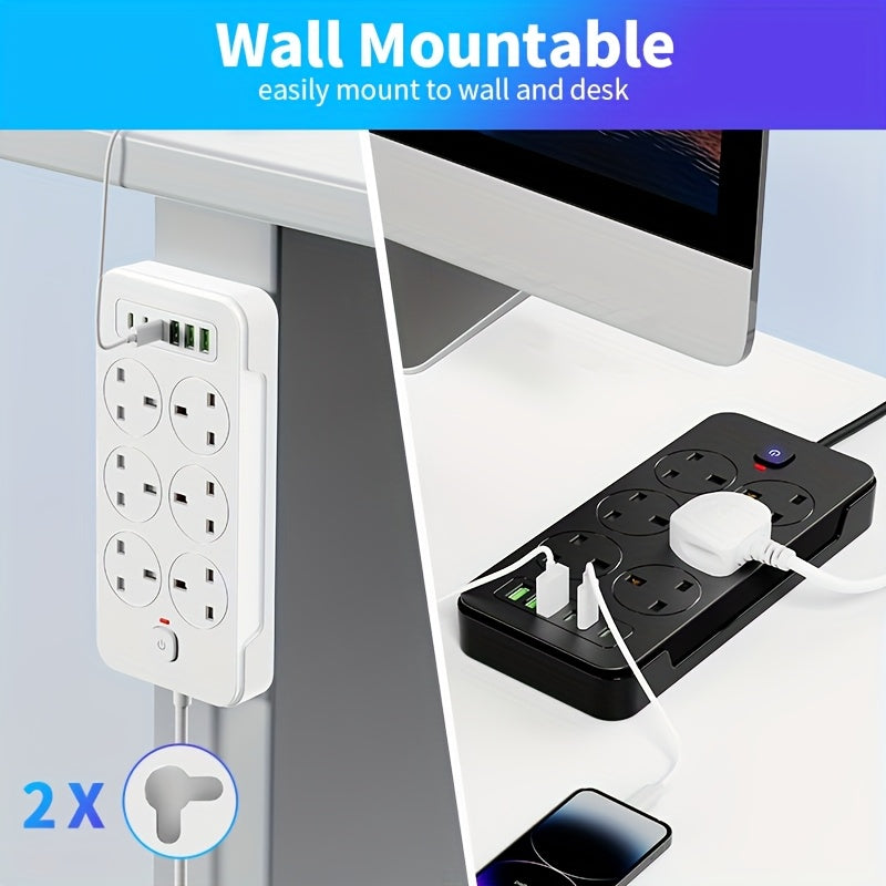 12-in-1 Surge Protector Power Strip with 1, 8m Extension Cord