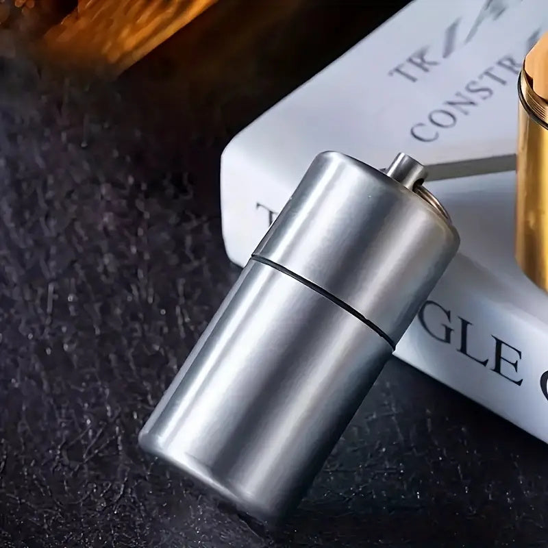 1pc Sleek Brass-Toned Waterproof Metal Cigarette Case