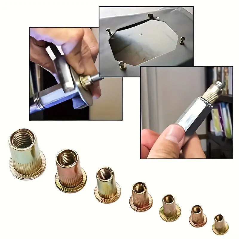 320pcs Colored Zinc Plated Rivet Nuts M3-M12 Set