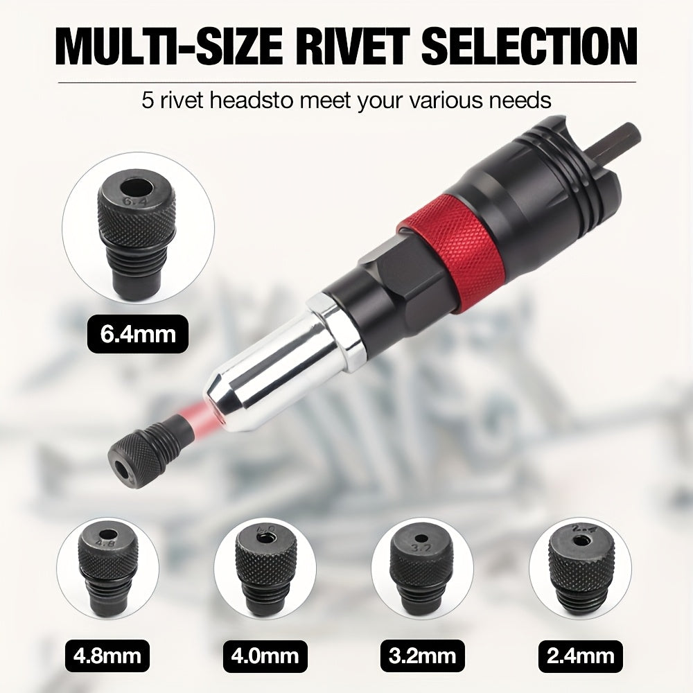 1Set Professional Rivet Gun Adapter Kit