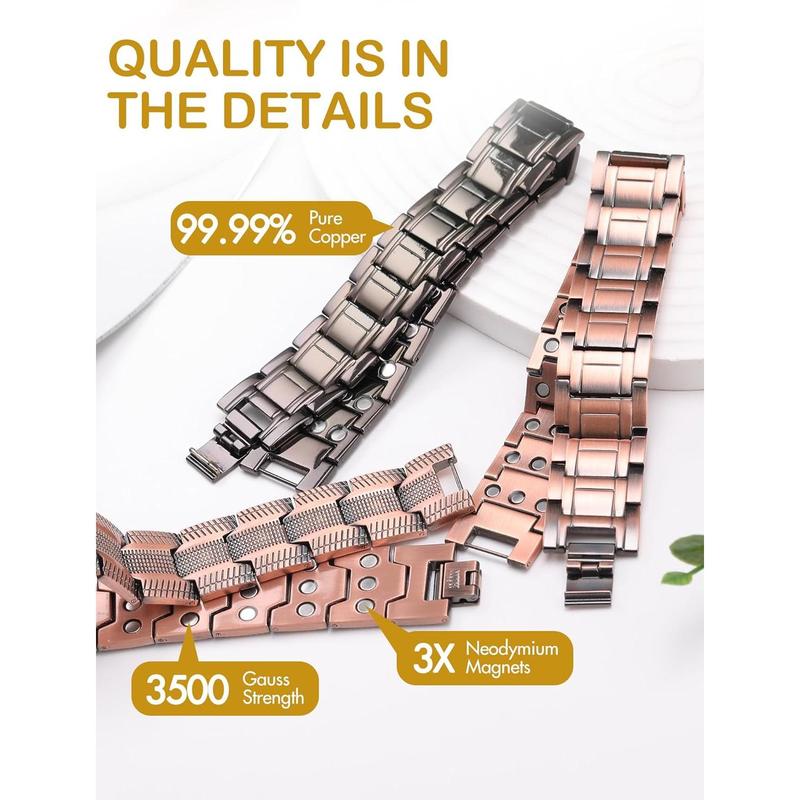 Copper Bracelet for Men, 3X Ultra Strength Magnetic Bracelets