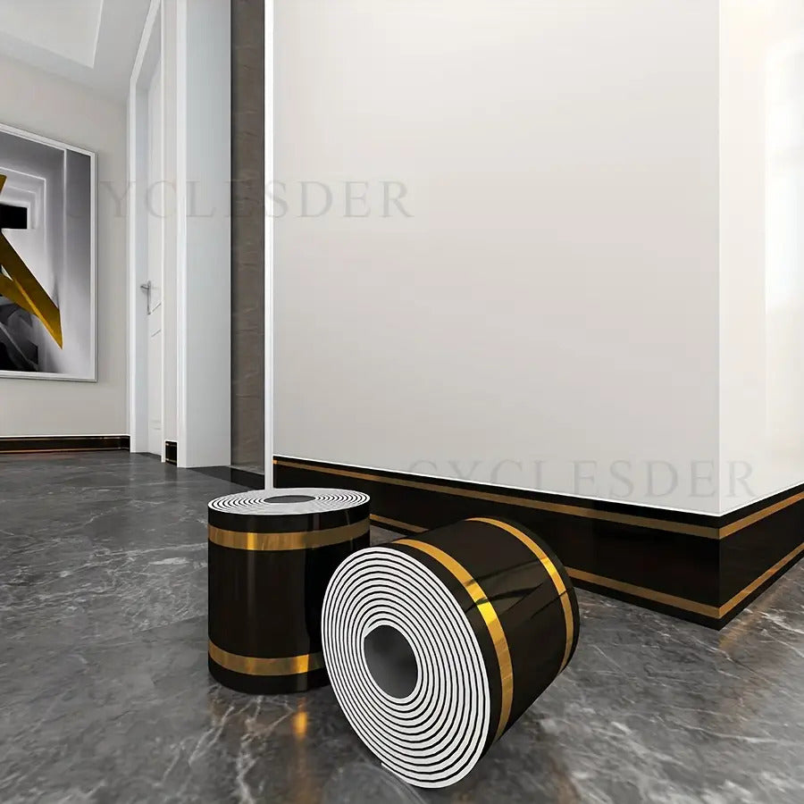 2 Rolls 197 inches x 3.94 inches European Style Marble Tile Panel Wallpaper