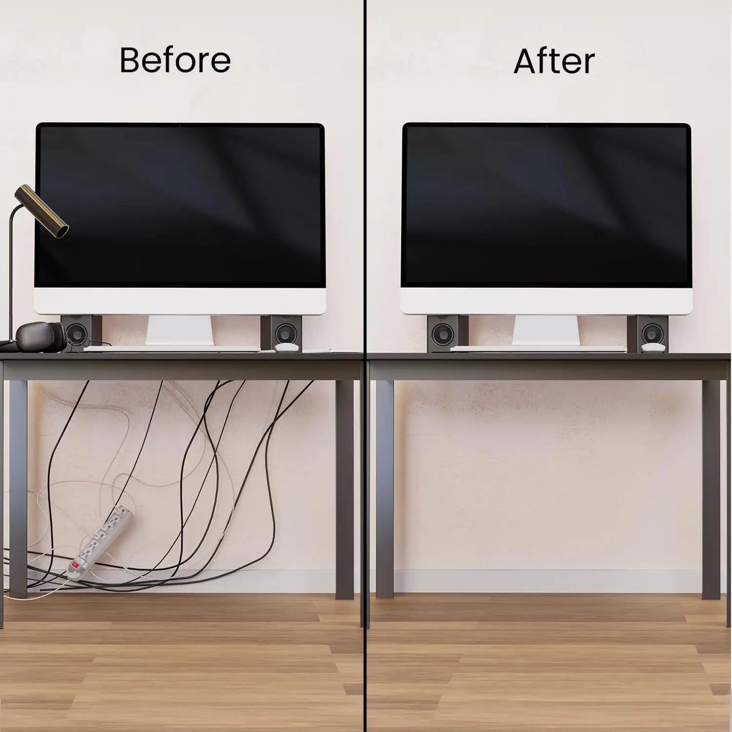 No-Drill Self-Adhesive Under-Table Cable Tray
