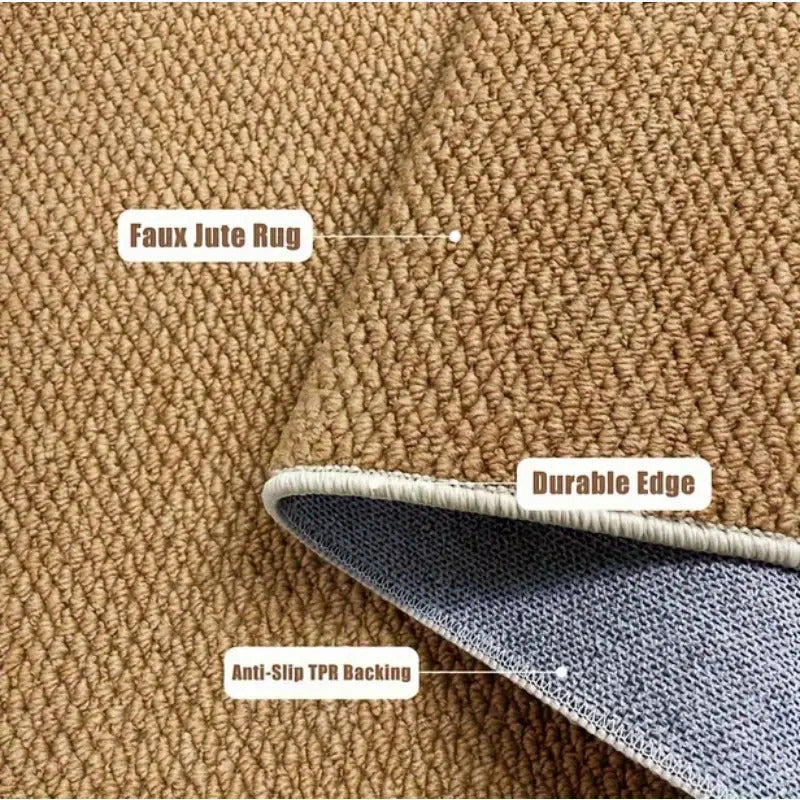 Durable Non-Slip Sisal-Like Braided Polyester Mat