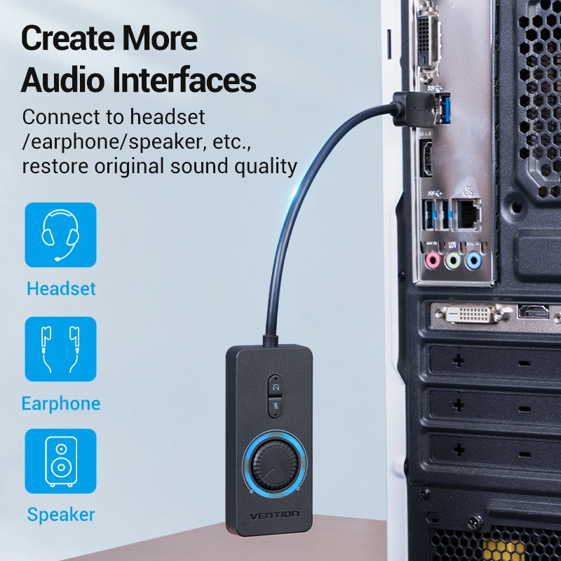Sound Card USB External Stereo Sound Adapter