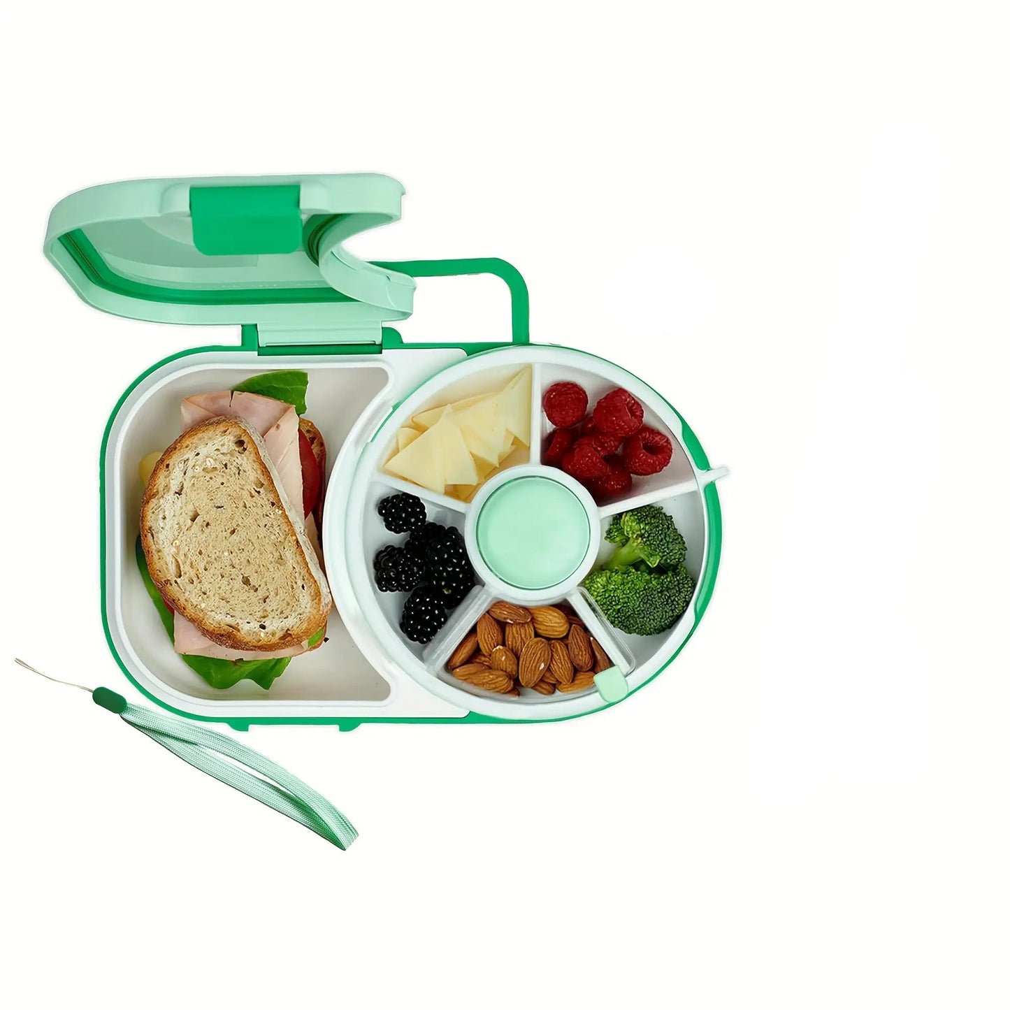1pc Portable Tote Bag Rotating Lunch Box