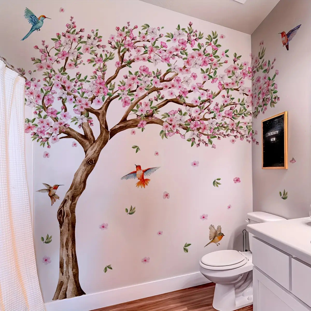 Six-Piece Large Peach Blossom Wall Decal | Self-Adhesive Stickers