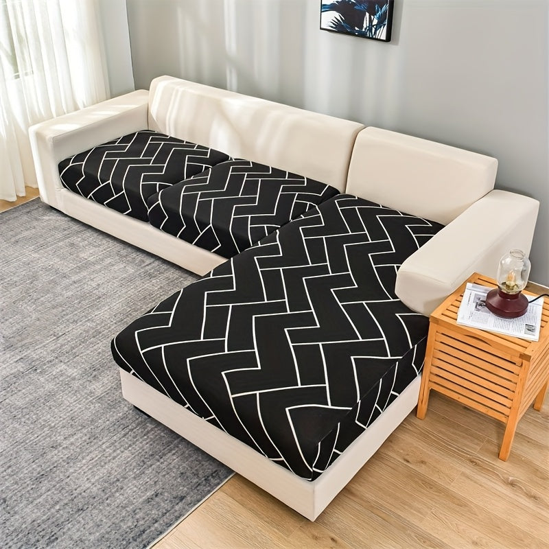 3pcs/Set Geometric Print Stretch Sofa Cushion Cover