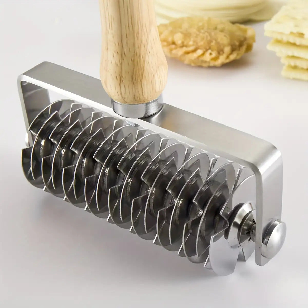 Stainless steel leather mesh roller knife