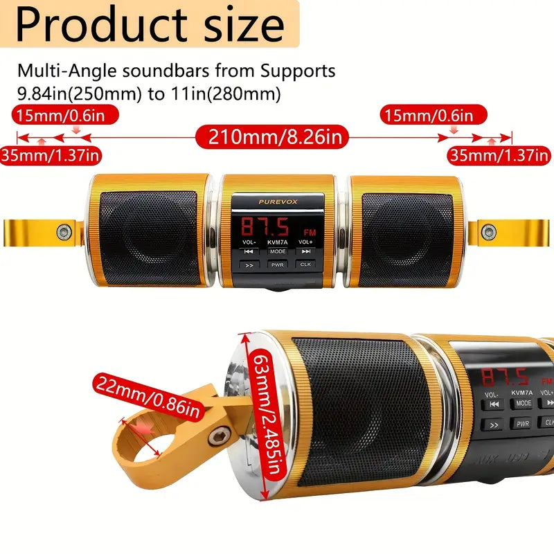 12V Wireless Motorcycle Stereo Speaker