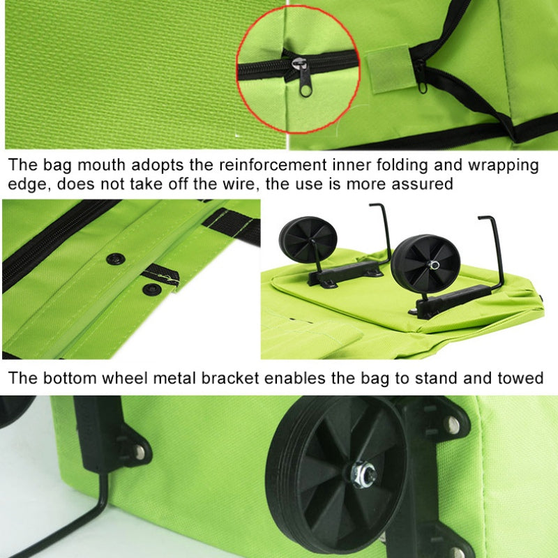3-Pack Foldable Portable Wheel Tote Bags