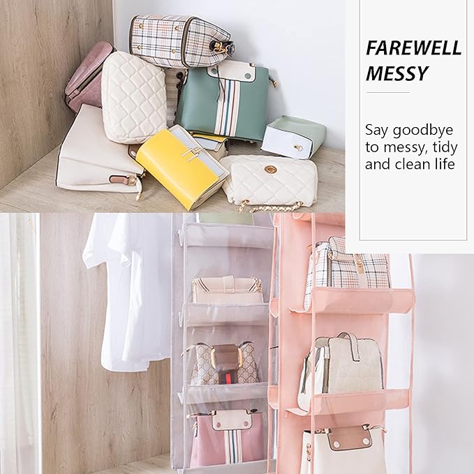 2 Pack Hanging Wallet Handbag Organizer