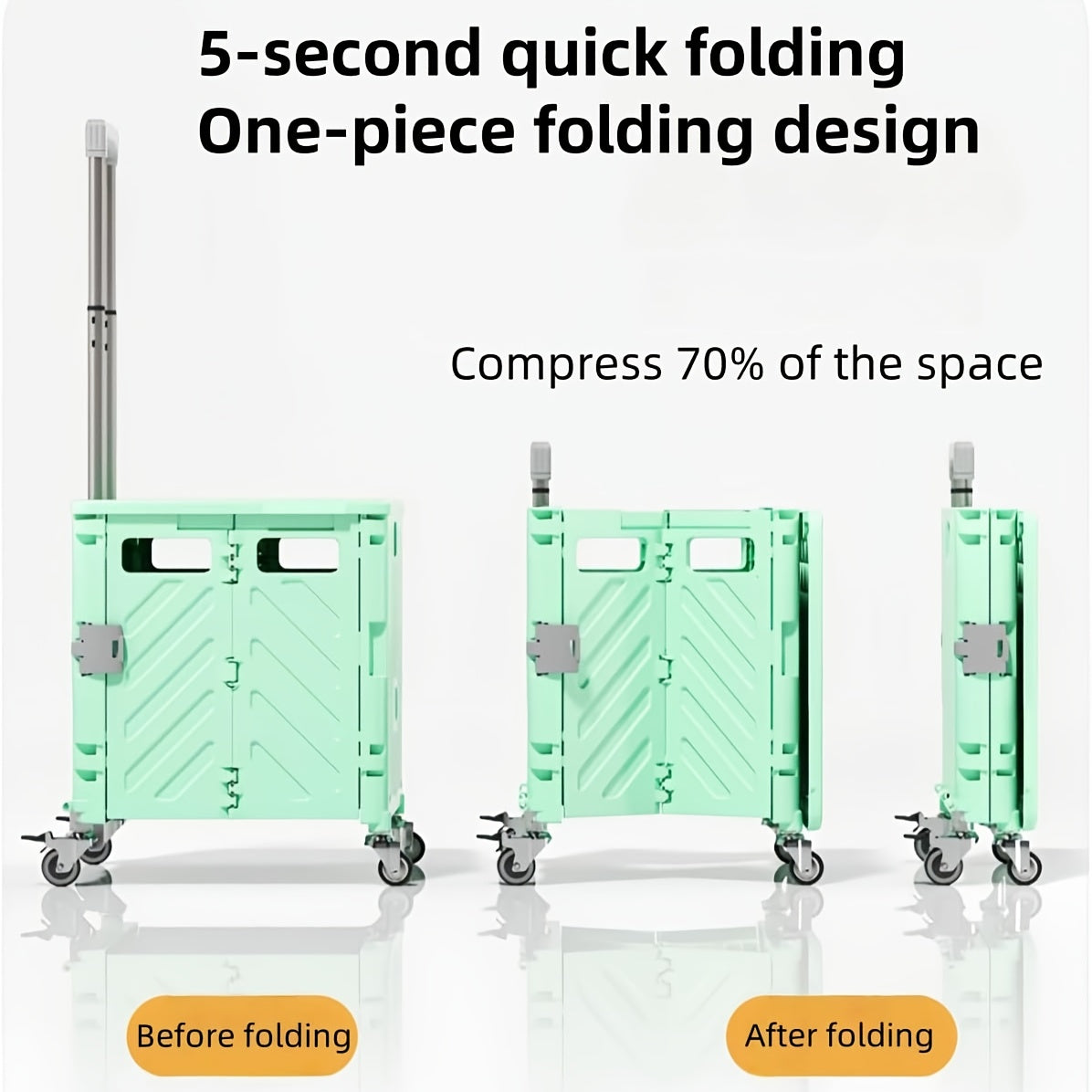 Thickened Load-Bearing Foldable Utility Cart with Wheels