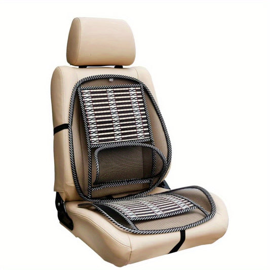 Breathable Bamboo Car Seat Cushion with Cooling Massage Pad