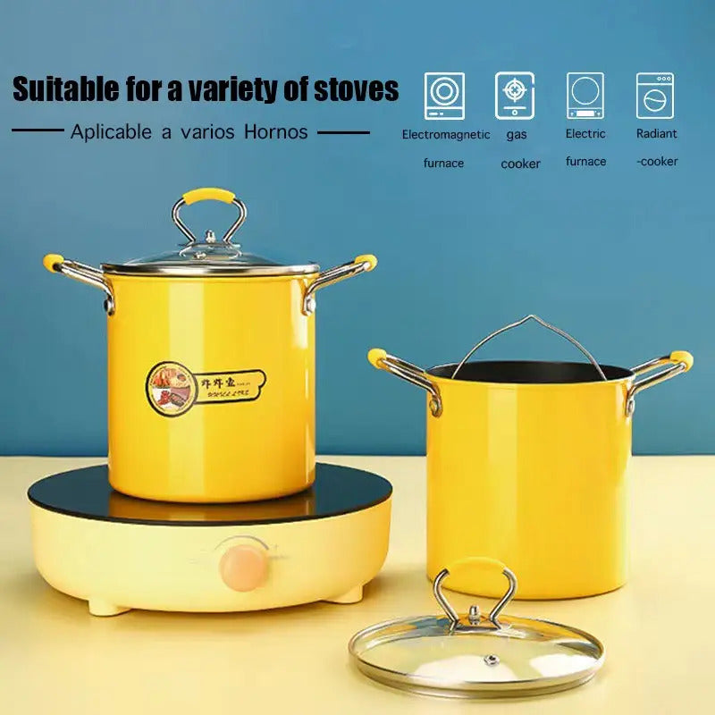 Small Household Fine Iron Uncoated Tempura Frying Pot