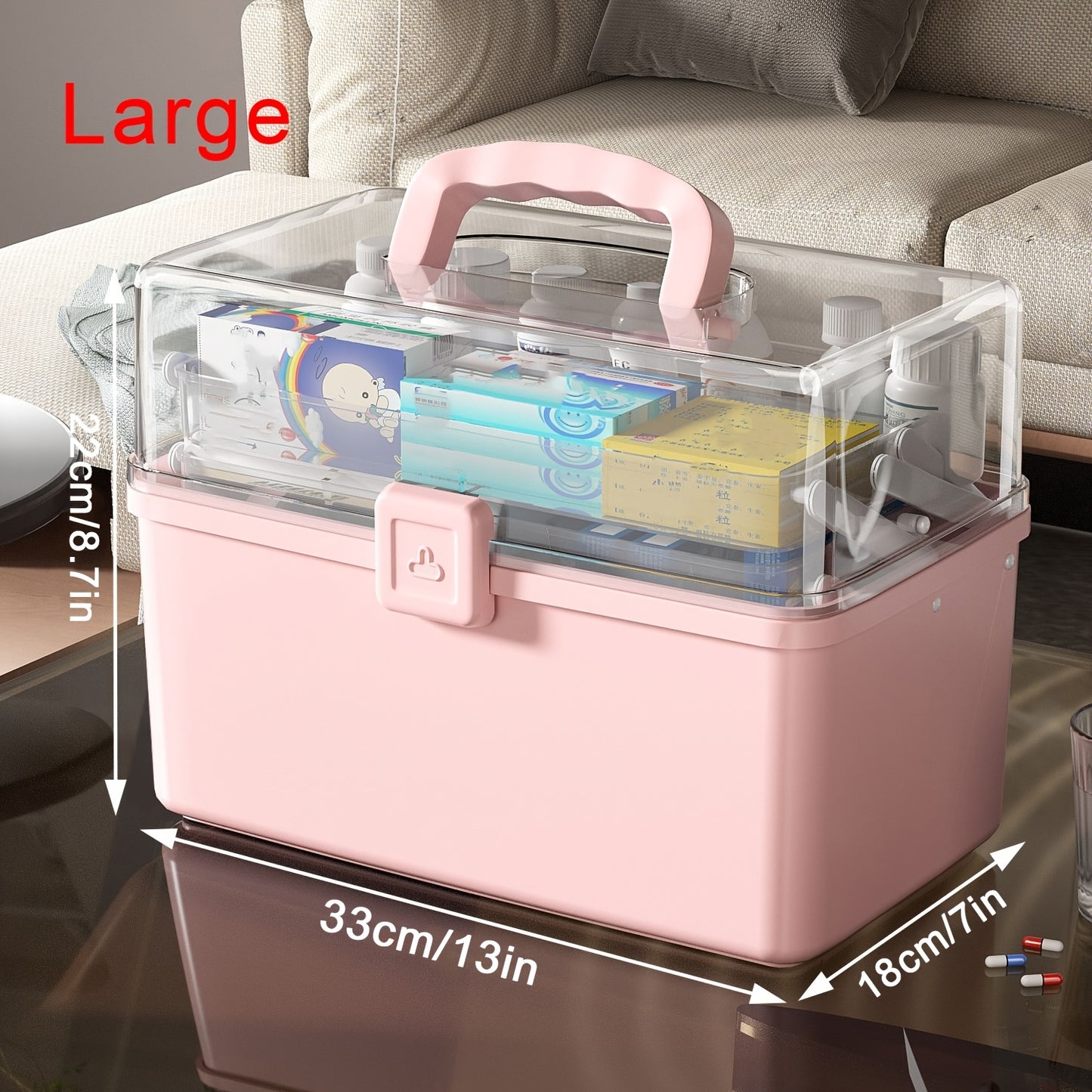 Three-Layer Household large-capacity Medicine Box