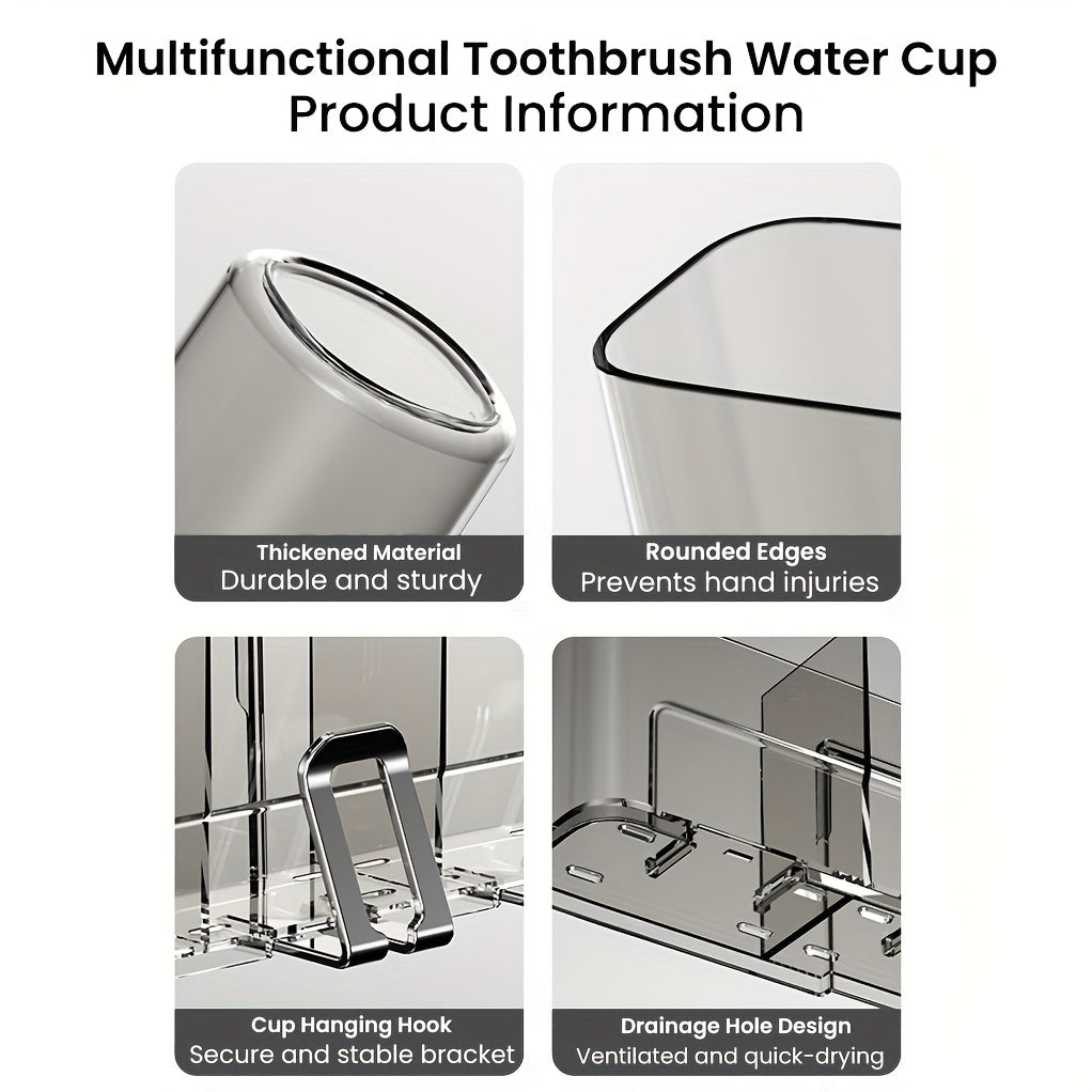 5pcs Wall-Mounted Toothbrush Holder with Leakproof Drainage