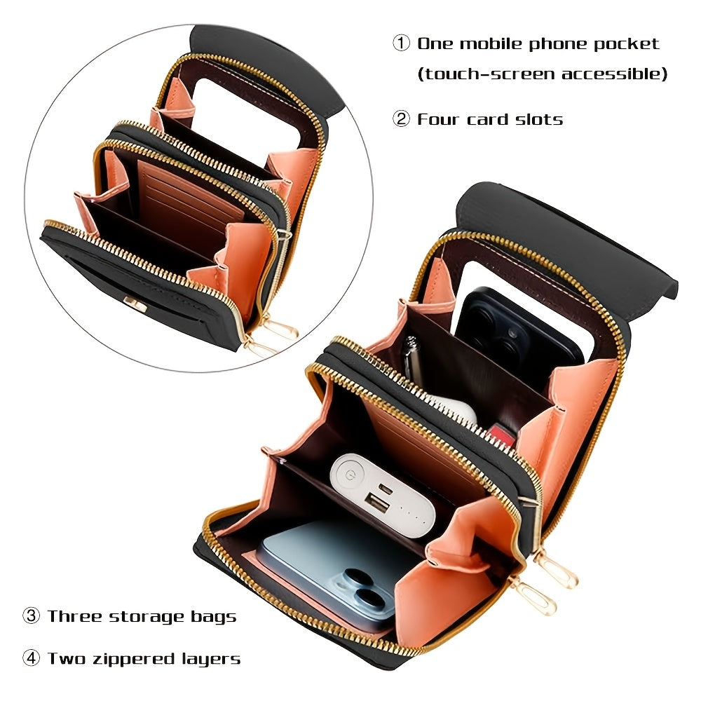 Women'S Multifunctional Crossbody Bag with Detachable Phone Pocket