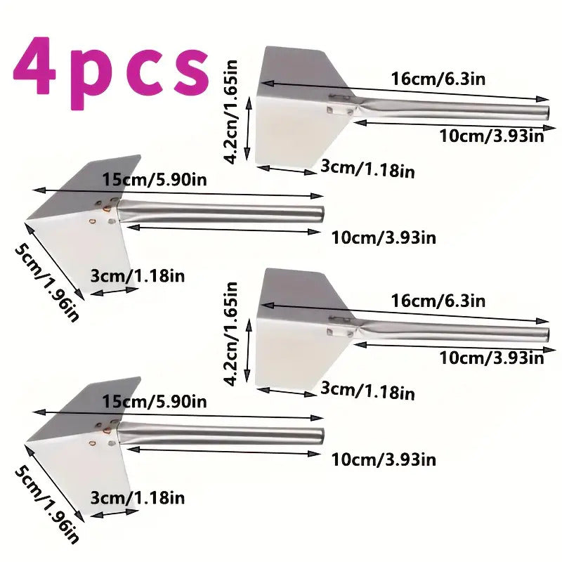 4pcs Durable Metal Putty Knife Set