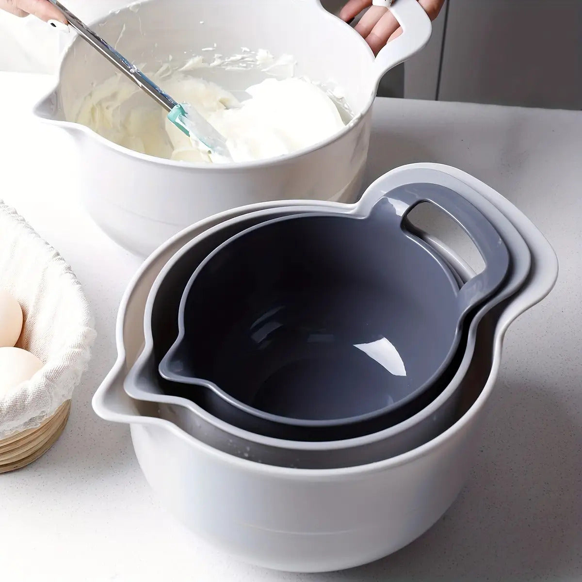 4pcs Thickened and Deepened Baking Mixing Bowl