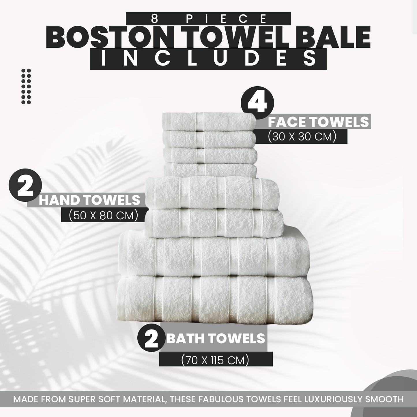 8pcs Egyptian Cotton Towel Set