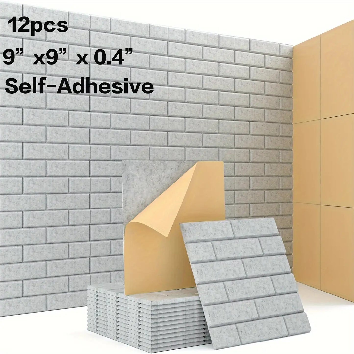 12pcs Self-Adhesive Soundproof Wall Panels