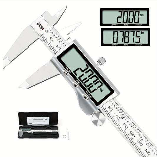Digital caliper, stainless steel caliper measuring tool