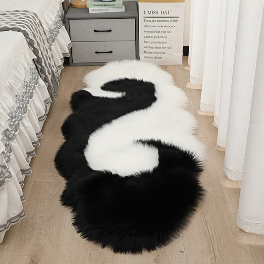 Medium Pile Lightweight Fluffy Polyester Area Rug with Suede Backing