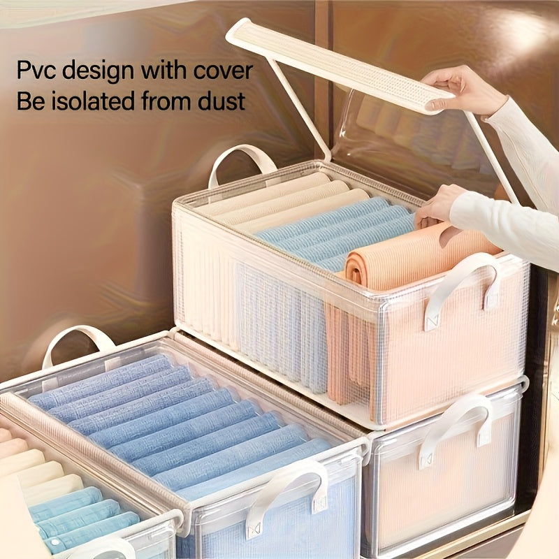 Set of 4 Large Transparent PVC Storage Boxes with Lids