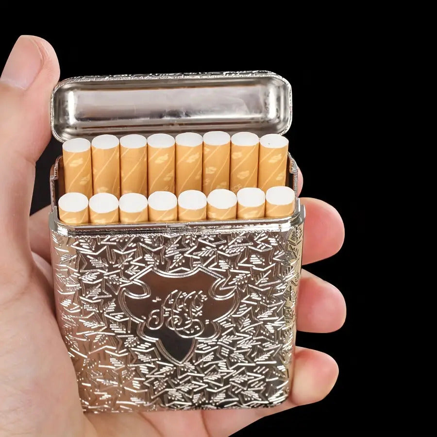 Classical European style alloy carved pressure-resistant metal cigarette case