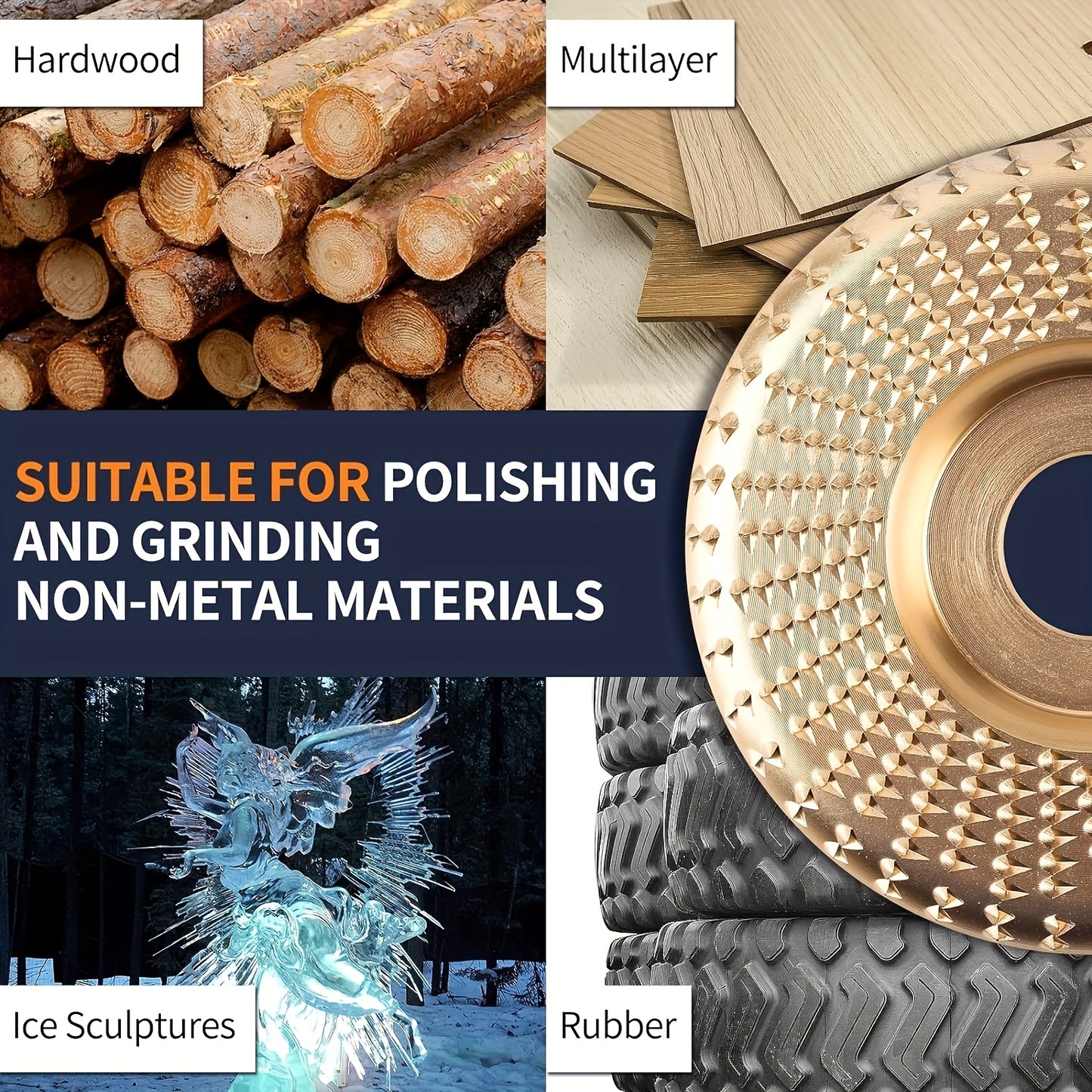 5pcs Of Angle Grinder Wood Carving Disc Set