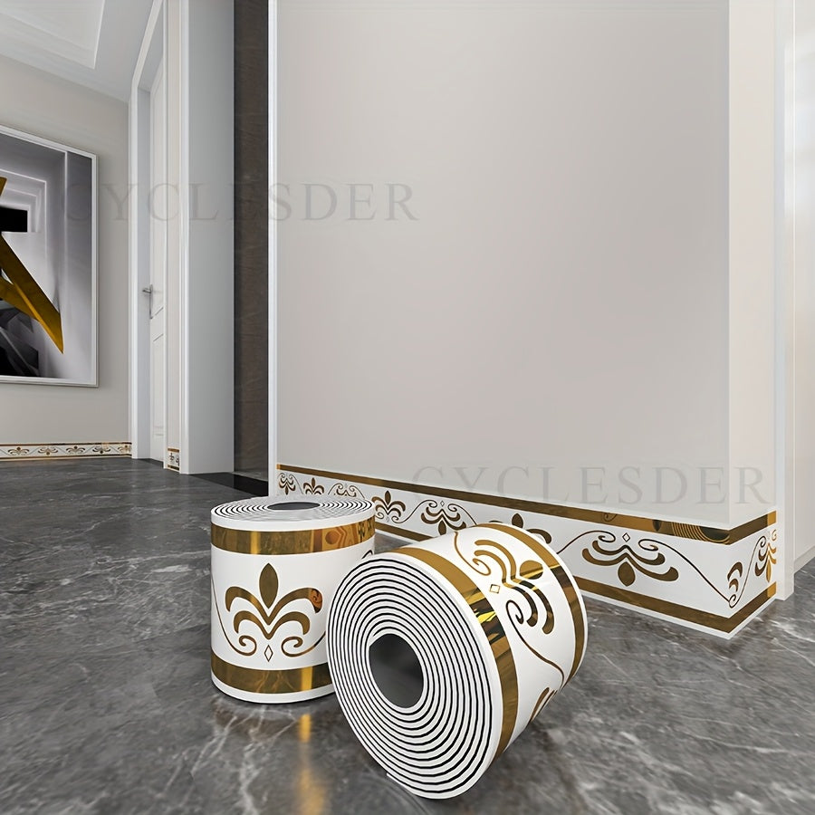 2 Rolls 197 inches x 3.94 inches European Style Marble Tile Panel Wallpaper