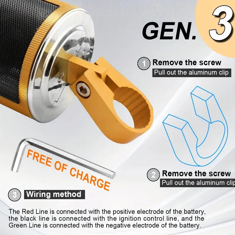 12V Wireless Motorcycle Stereo Speaker