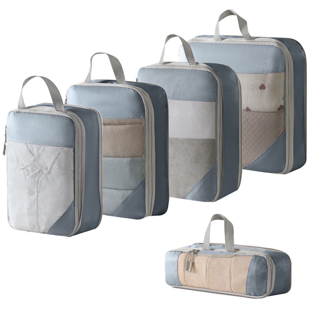 Set of 5 Luggage Organizer Packing Cubes Travel Clothes Storage Bag