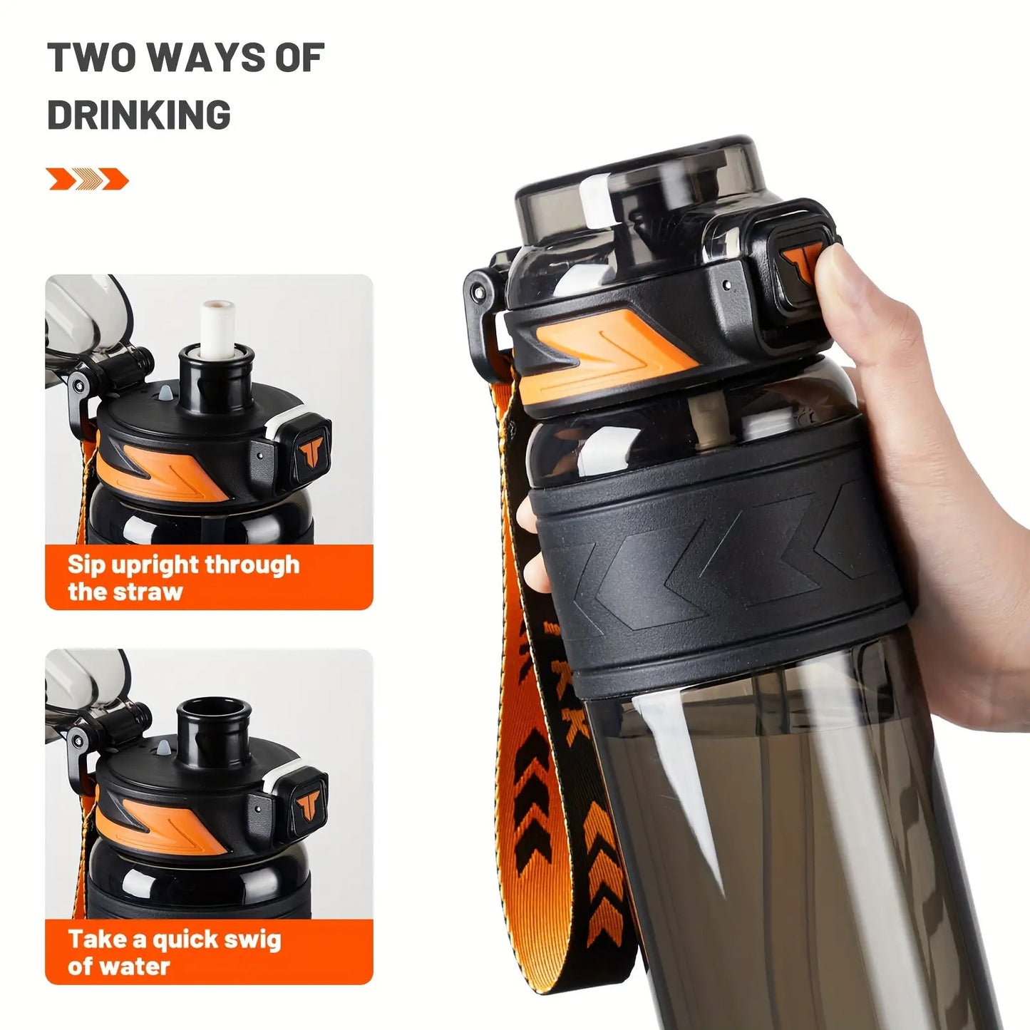Portable Water Bottle with Straw Lid Straw Filter