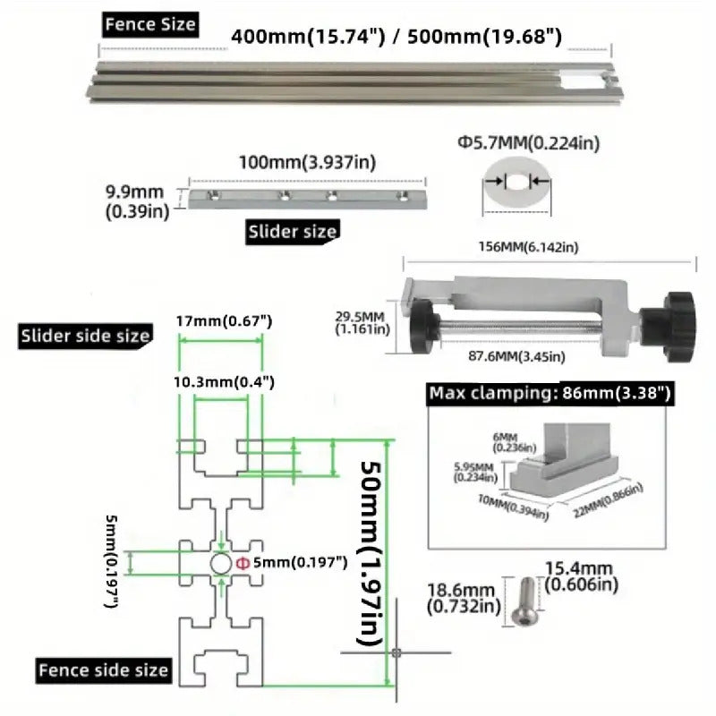 Adjustable Aluminum Alloy Milling Guide Rail