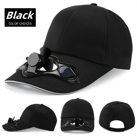 Solar-Powered Cooling Baseball Cap with Built-In Fan