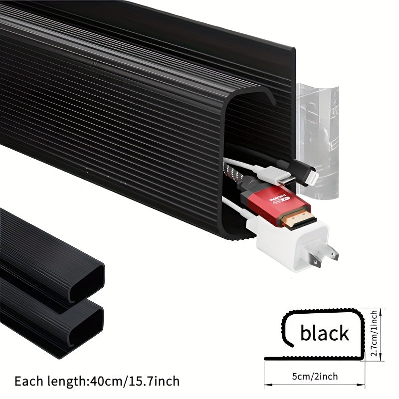 No-Drill Self-Adhesive Under-Table Cable Tray